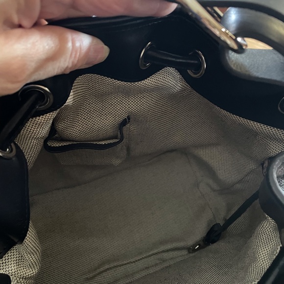 Dooney & Bourke Black Pebble Grain Leather Drawstring Bag 11 X 10.75 NEW - Picture 13 of 16